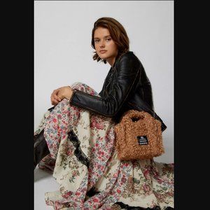 BDG Urban Outfitters Serena Tan Teddy Fleece Mini Tote Crossbody Bag